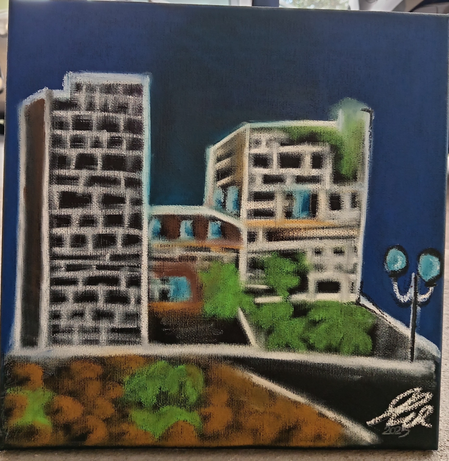 450 € Castello S. Michele Cagliari, Tela pastello Caran D'Ache