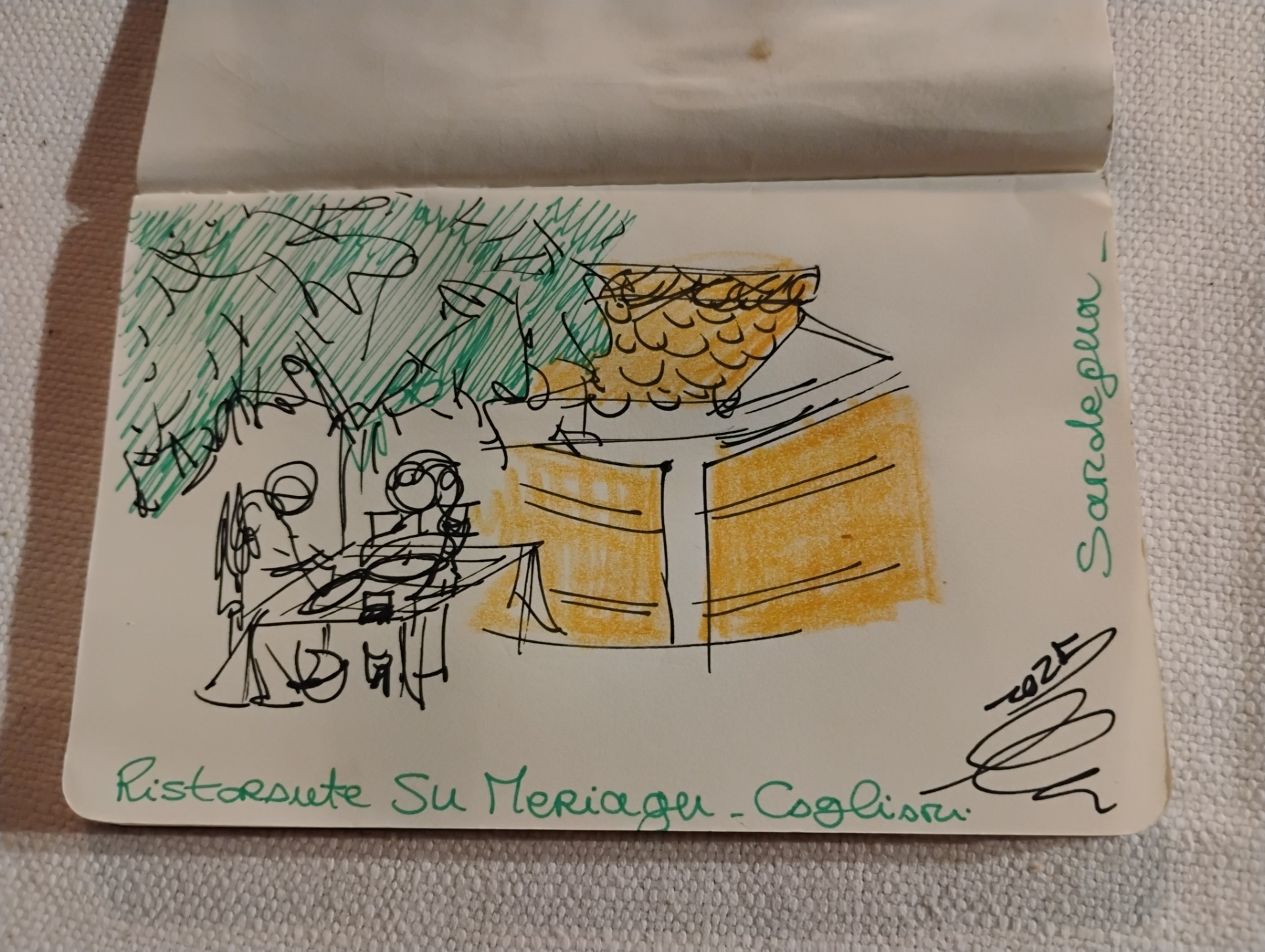 Urban sketch Hotel Su Meriagu, 100€ inchiostro di china